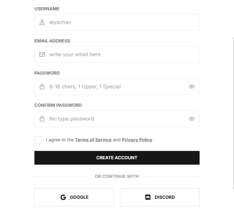 Register UI